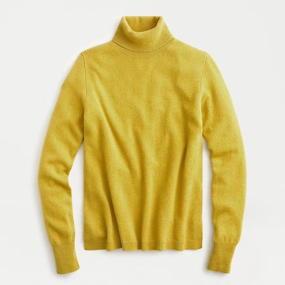 NWT J. Crew Everyday cashmere turtleneck sweater, S, color burnished mustard